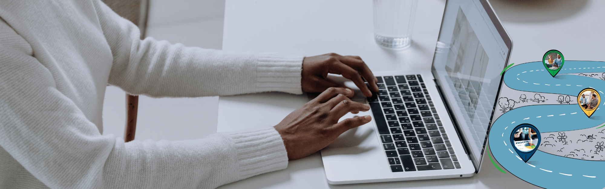 typing on computer